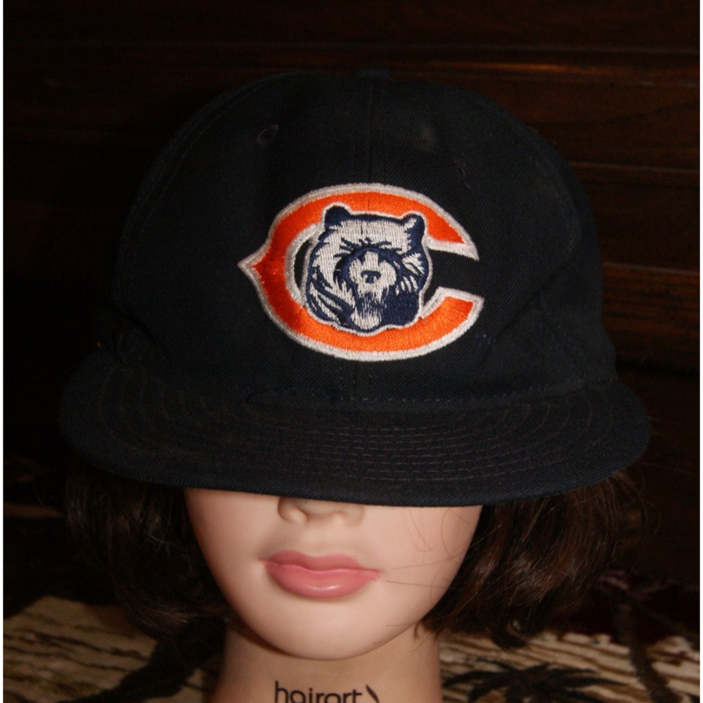 Vintage 90s Chicago Bears American Needle Fitted 71/2 Blue Hat Cap USA Union